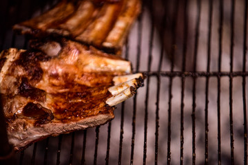 Pig ribbs barbecue , Patagonia, Argentina