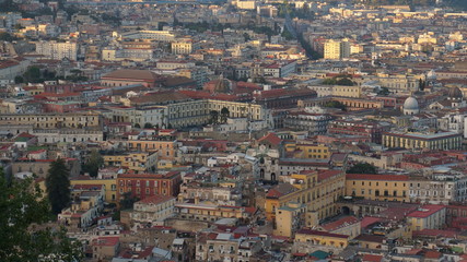 Fototapeta na wymiar Aerial view of Napoli historic centre