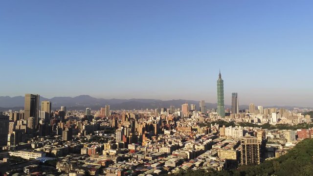 Aerial view of the Xinyi District with Taipei 101