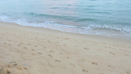 Orange sky and sunset, Blue sky and sea with cloud.