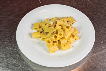 Pasta, Carbonara, Typical, Eggs and Bacon, Cheese; Food; Cucine; Tipical; Rome; Lazio; Italy; Europe