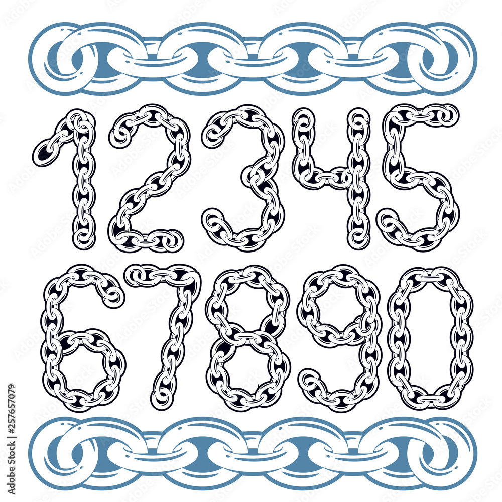Poster vector modern numbers collection. trendy numbers for use as poster design elements. created using co