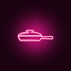 frying pan icon. Elements of kitchen tools in neon style icons. Simple icon for websites, web design, mobile app, info graphics