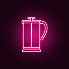 kettle icon. Elements of kitchen tools in neon style icons. Simple icon for websites, web design, mobile app, info graphics
