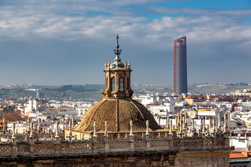 Seville skyline showing old and new