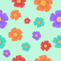 floral pattern. Seamless vector pattern with flowers. vector
