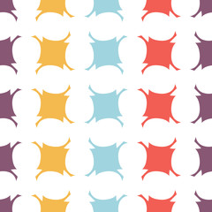 Bright seamless pattern with colorful alternating geometric shapes.