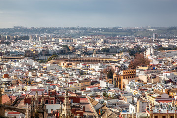 Seville skyline including the bull ring