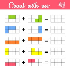 Count with me game for preschool children. Educational a mathematical game