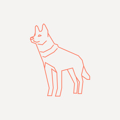 Minimalist red dog