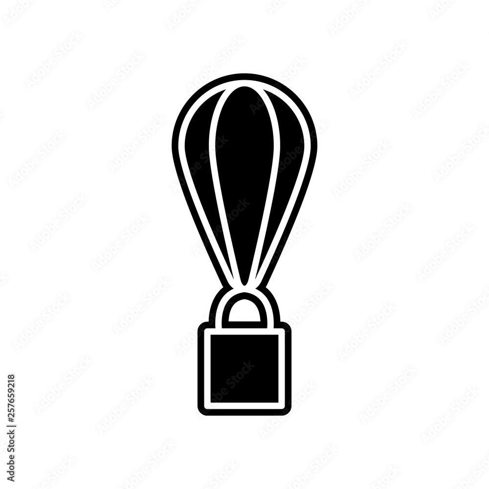Poster parachute box icon. element of logistics for mobile concept and web apps icon. glyph, flat icon for 