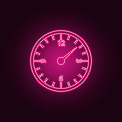 clock icon. Elements of measuring elements in neon style icons. Simple icon for websites, web design, mobile app, info graphics