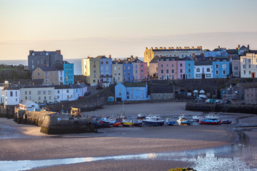 Tenby harbour at sunrise