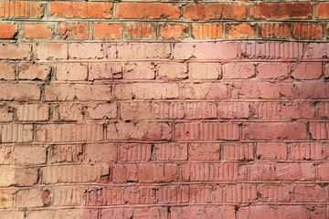 Old painted brick wall background. Brick wall texture