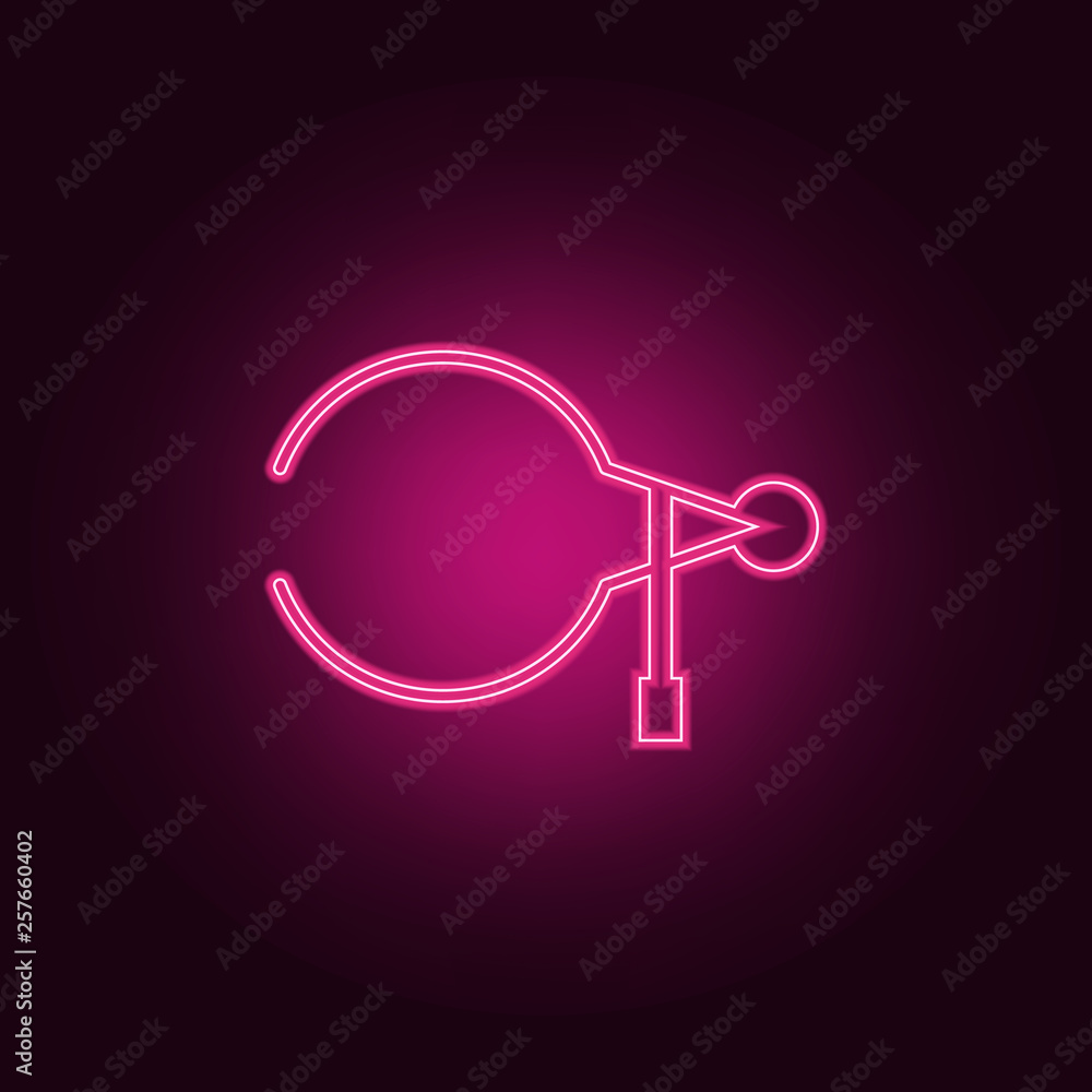 Poster calipers icon. elements of measuring elements in neon style icons. simple icon for websites, web des