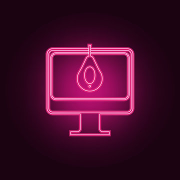 computer calibration icon. Elements of measuring elements in neon style icons. Simple icon for websites, web design, mobile app, info graphics