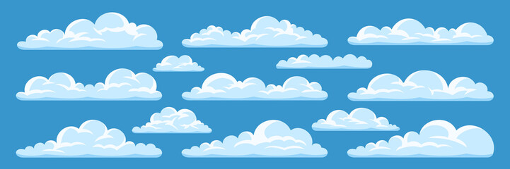 Set of cartoon clouds