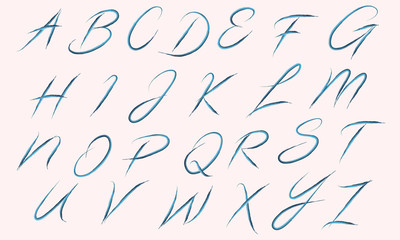 Vector colorful brush alphabet Uppercase set