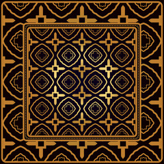 Decorative Pattern With Geometric Ornament. Perfect For Printing On Fabric Or Paper. Vector Illustration. Black bronze color