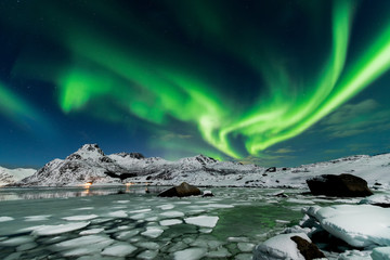 Aurora borealis landscape