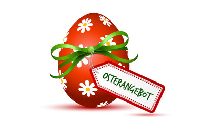 Rotes Osterei Osterangebot Osterrabatt