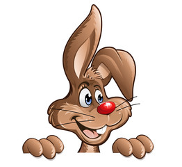 Hase von unten lächelt