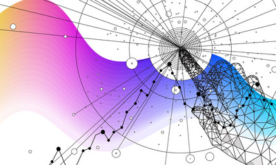 Abstract future realistics shape objects. Innovations blend systems and technologies in big data. development  technology automatically process. black and full color future style.