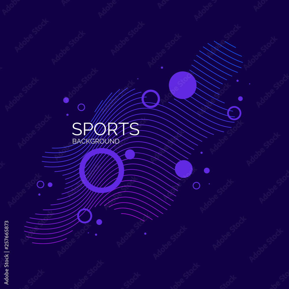Poster modern colored poster for sports. vector abstract elements with dynamic waves.