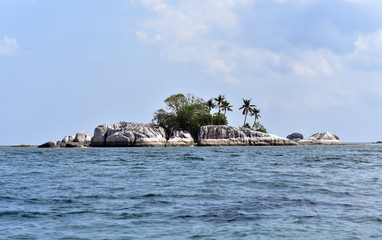Small rocky islands near tou Lengkuas Island at the northwest side of the Belitung island, Indonesia