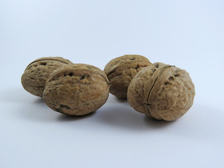 Walnuts on a white background beautiful and tasty healthy food