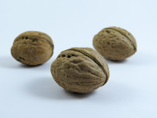 Walnuts on a white background beautiful and tasty healthy food
