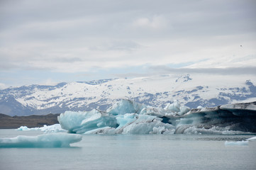 Scenic Iceland glaciers in water