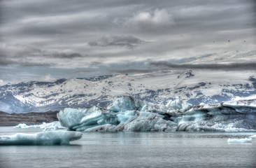 Scenic Iceland glaciers in water