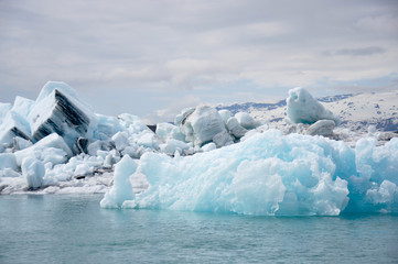 Scenic Iceland glaciers in water