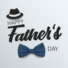 Fathers Day poster with bow tie and hat template