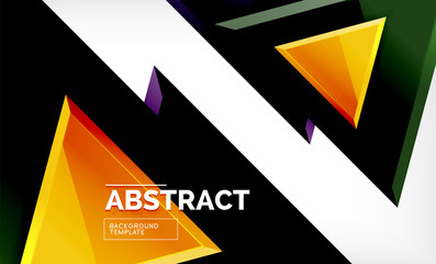 Triangular low poly background design, multicolored triangles