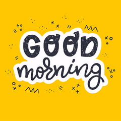 Good Morning hand lettering saying