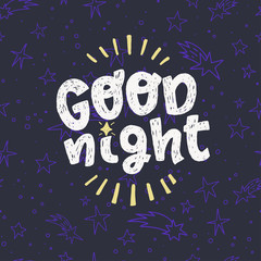 Good Night hand lettering saying