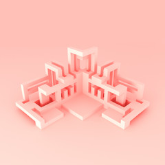 Abstract architectural concept 3D illustration