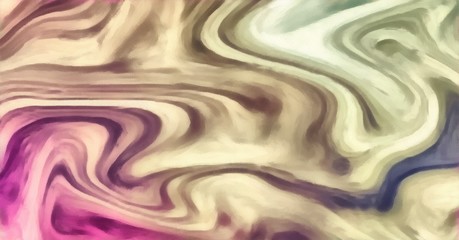 Watercolor marbled background in warm, very bright and juicy colors. Swirl elements design. Abstract acrylic pattern. Fun cartoon stylization. Magic style psychedelic backdrop. Chaotic waves and lines