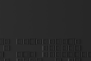 Abstract background based on a random volume of square elements 3D illustration