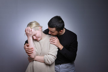 Man brandishing his wife. Husband and wife arguing, man and woman screaming. domestic violence. feminism, narcissism, narcissism, psychopath, psychopathy, personality disorder, toxic relationships