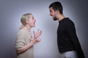 Man brandishing his wife. Husband and wife arguing, man and woman screaming. domestic violence. feminism, narcissism, narcissism, psychopath, psychopathy, personality disorder, toxic relationships