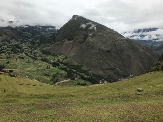 Fototapeta na wymiar Sacred Valley and Mountain of Inca in Peru