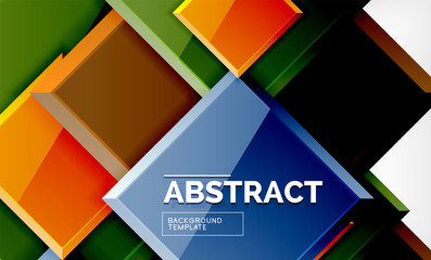 Geometric abstract background, modern square design