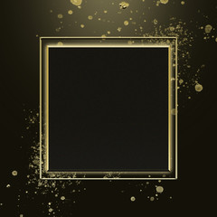 Vintage gold frame on a black background