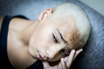Fototapeta premium Sick boy at home