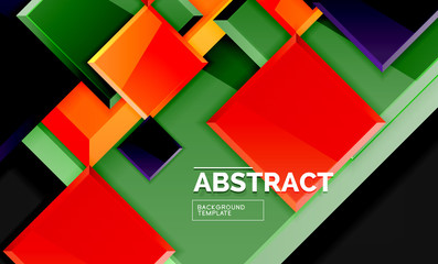 Glossy squares and triangles geometric backgrounds