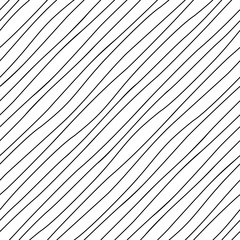 Black and white lines, stylized striped simple seamless pattern, vector