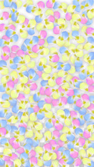 Vector Realistic Colorful Petals Falling on Transparent Background.  Spring Romantic Flowers Illustration. Flying Petals. Sakura Spa Design. Blossom Confetti. Design Elements for Wedding Decoration.